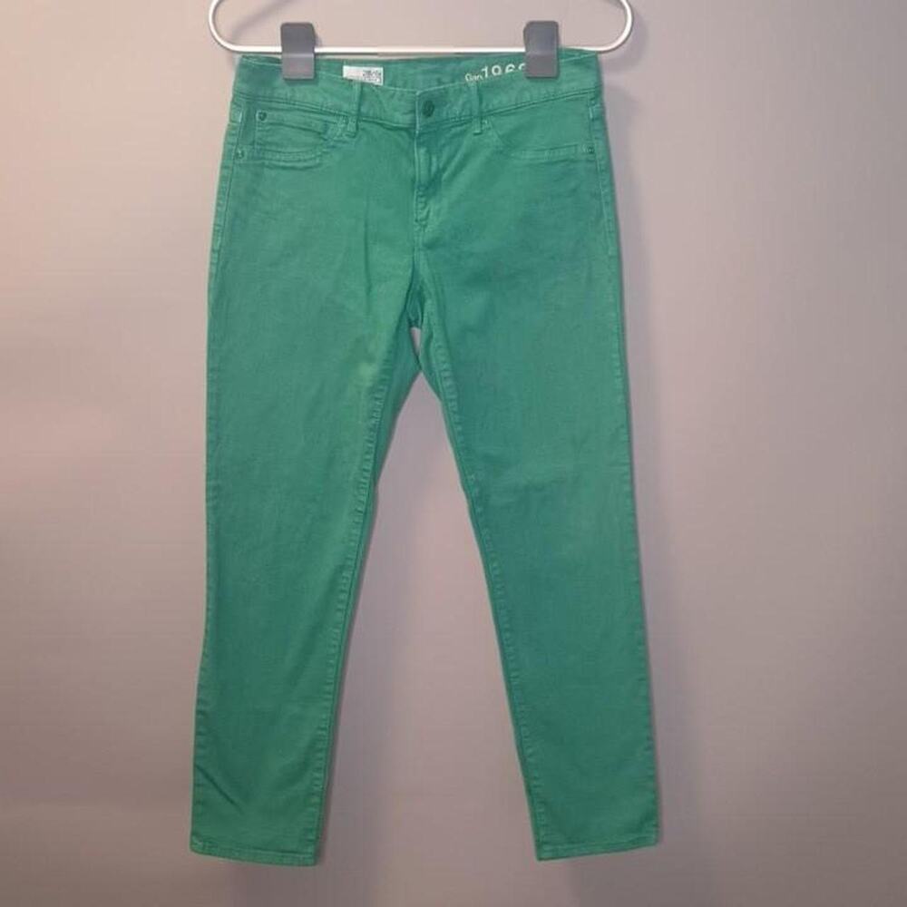 Gap 1969 green skinny jeans